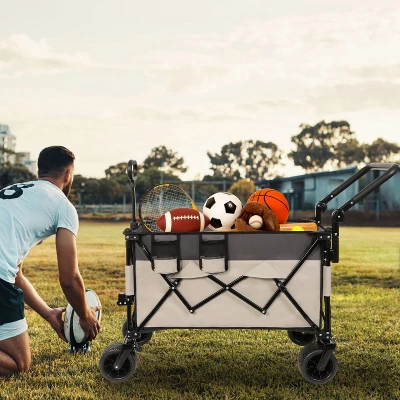 Multi-Functional Push-Pull Folding Wagon Cart With Rotating Handle & 360 All-Terrain Wheels ¨C Heavy-Duty, Adjustable Design, Large Capacity 6 Multi-Functional Push-Pull Folding Wagon Cart With Rotating Handle & 360 All-Terrain Wheels ¨C Heavy-Duty, Adjustable Design, Large Capacity - Image 6