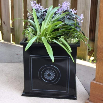 Southern Patio CMX-042426 Colony 16 Inch Square Resin Planter Urn (2 Set) 2 Southern Patio CMX-042426 Colony 16 Inch Square Resin Planter Urn (2 Set) - Image 2