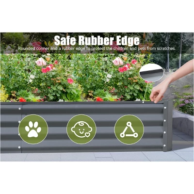 Metal Raised Garden Bed Kit, 8x4x1ft Outdoor Large Planter Raised Beds, Outdoor Garden Beds Raised Garden Boxes For Gardening Vegetables Flowers 1 Metal Raised Garden Bed Kit, 8x4x1ft Outdoor Large Planter Raised Beds, Outdoor Garden Beds Raised Garden Boxes For Gardening Vegetables Flowers
