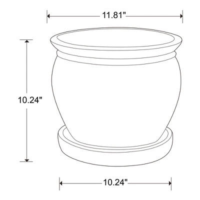 Southern Patio Wisteria 12 Inch Diameter Ceramic Indoor Outdoor Garden Planter Pot Urn With Saucer For Flowers, Herbs, And Plants 4 Southern Patio Wisteria 12 Inch Diameter Ceramic Indoor Outdoor Garden Planter Pot Urn With Saucer For Flowers, Herbs, And Plants - Image 4