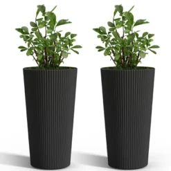NAYSAYE Planter 2PCS Tall Indoor And Outdoor Planter Pot Large Flower Cone Striped Plastic Flower Pot For Home Garden Patio 14 NAYSAYE Planter 2PCS Tall Indoor And Outdoor Planter Pot Large Flower Cone Striped Plastic Flower Pot For Home Garden Patio -D'Eco Store GUEST 8d710888 4238 4999 b0ee 01a56d873efd