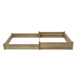 LuxenHome All Wood Two Sections Outdoor Raised Garden Bed Brown -D'Eco Store GUEST 8da2fe1a 689f 4e18 b350 33882c347ffe