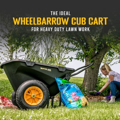 Polar Trailer Cub Cart, Heavy-Duty Utility Wheelbarrow Wagon With Durable Polyethylene Tub, 400 Lbs Capacity, All-Steel Frame, Easy Hauling, 15" Tires 3 Polar Trailer Cub Cart, Heavy-Duty Utility Wheelbarrow Wagon With Durable Polyethylene Tub, 400 Lbs Capacity, All-Steel Frame, Easy Hauling, 15" Tires - Image 3
