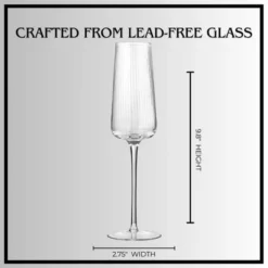 Artland Soho Optic 8.5 Oz Champagne Flute, Set Of 4, Modern Stemmed Glasses, Ideal For Weddings, Parties, Dishwasher Safe -D'Eco Store GUEST 900791ed b9d8 4982 9f3c e356a2e0c4db