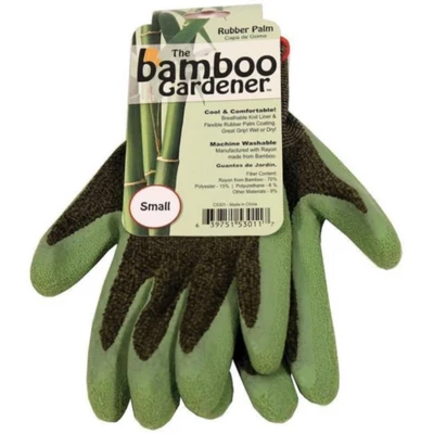 Bellingham Bamboo Gardener Gloves, Natural Rubber Palm, Green, Size Small (1 Pair) 2 Bellingham Bamboo Gardener Gloves, Natural Rubber Palm, Green, Size Small (1 Pair) - Image 2