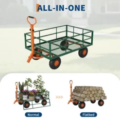 Steel Garden Cart With 10" Wheels, Wagon Cart, Removable Sides, 180° Handle For Lawn, Farm, Outdoor 9 Steel Garden Cart With 10" Wheels, Wagon Cart, Removable Sides, 180° Handle For Lawn, Farm, Outdoor -D'Eco Store GUEST 90e67a63 1857 4c12 a2e8 14783f95ceee
