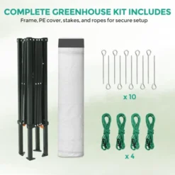 EAGLE PEAK 8x8 Portable Walk In Greenhouse , Heavy Duty Pop Up Green House, Front Roll Up Zipper Entry Door And Mesh Windows -D'Eco Store GUEST 9187ec35 c71e 4078 a21b c5a290cbda3e