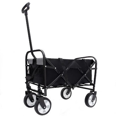 Minimeetall Strap Collapsible Foldable Wagon Cart With Strapping System, Beach Wagon , Utility Cart , Utility Wagon Grocery Cart Black 7 Minimeetall Strap Collapsible Foldable Wagon Cart With Strapping System, Beach Wagon , Utility Cart , Utility Wagon Grocery Cart Black - Image 7