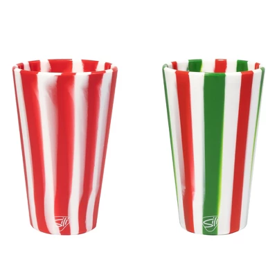 Silipint: Silicone 16 Oz Pint Glass Set, 2 Pack Peppermint & Poinsettia 7 Silipint: Silicone 16 Oz Pint Glass Set, 2 Pack Peppermint & Poinsettia - Image 7