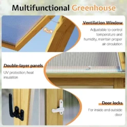 AMERLIFE Wooden Greenhouse, Pre-Assembled Solid Cedar Frame, Walk-in Design 14 AMERLIFE Wooden Greenhouse, Pre-Assembled Solid Cedar Frame, Walk-in Design -D'Eco Store GUEST 929a88b6 ee63 4278 bb6b 18f5041a64de