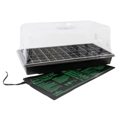 Jump Start Germination Mini Greenhouse/Hot House System With Seedling Heat Mat Tray, 72 Cell Insert, And 7.5-Inch Dome, (2 Pack) 1 Jump Start Germination Mini Greenhouse/Hot House System With Seedling Heat Mat Tray, 72 Cell Insert, And 7.5-Inch Dome, (2 Pack)