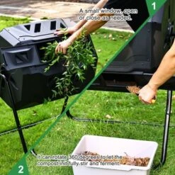 Swtroom Outdoor Plastic Dual Chamber 360 ⁰ Tumbling Composter Bin For Garden Kitchen Yard 35 Gallon 9 Swtroom Outdoor Plastic Dual Chamber 360 ⁰ Tumbling Composter Bin For Garden Kitchen Yard 35 Gallon -D'Eco Store GUEST 94896f3d 2528 460f 8c4b 7be87973b953