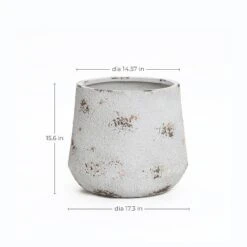 LuxenHome Rustic Planter – Off-White Round MgO Pot With Brown Accents & Plug 15 LuxenHome Rustic Planter – Off-White Round MgO Pot With Brown Accents & Plug -D'Eco Store GUEST 960074cd e294 41be 832f 8ca877060a18