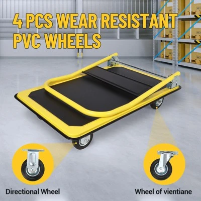 Heavy Duty Foldable Platform Hand Truck, Rolling Push Cart Dolly, Portable Moving Cart For Storage 3 Heavy Duty Foldable Platform Hand Truck, Rolling Push Cart Dolly, Portable Moving Cart For Storage - Image 3