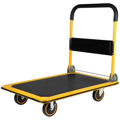 Platform Truck Dolly Large Foldable Moving Cart For Easy Mobile Storage, 360 Degree Swivel Wheels 660 Lbs Weight Capacity 6 Platform Truck Dolly Large Foldable Moving Cart For Easy Mobile Storage, 360 Degree Swivel Wheels 660 Lbs Weight Capacity - Image 6