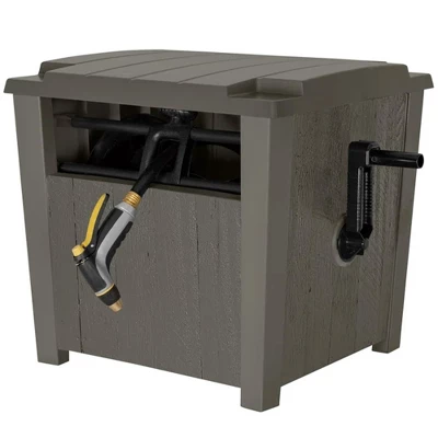 Suncast Farmington Smart Tube Weatherproof Outdoor Hideaway Standard Garden Hose Storage Pot Container With Brass Connections, Stoney (4 Pack) 3 Suncast Farmington Smart Tube Weatherproof Outdoor Hideaway Standard Garden Hose Storage Pot Container With Brass Connections, Stoney (4 Pack) - Image 3