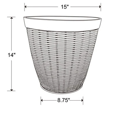 15" Jamaica Wicker Planter, Dark Coffee - Southern Patio 2 15" Jamaica Wicker Planter, Dark Coffee - Southern Patio - Image 2