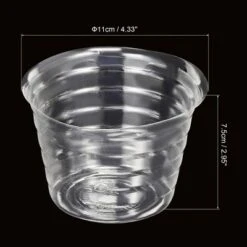 Unique Bargains Indoor Outdoor Plastic Round Plant Pot Saucer Flower Drip Tray 4.3 Inch Clear 10 Pcs