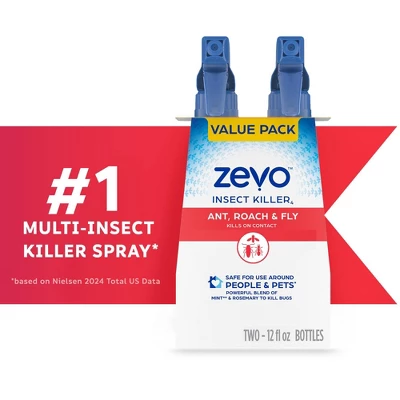 Zevo Ant, Roach, Fly Multi-Insect Trigger Spray - 12 Fl Oz/2ct 1 Zevo Ant, Roach, Fly Multi-Insect Trigger Spray - 12 Fl Oz/2ct