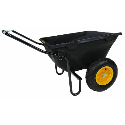 Polar Trailer 7 Cubic Foot Heavy Duty Utility Yard Garden Cart Wheelbarrow With Handle And Wide Track Rubber Wheels Hauling Outdoor, Black, 2 Pack 2 Polar Trailer 7 Cubic Foot Heavy Duty Utility Yard Garden Cart Wheelbarrow With Handle And Wide Track Rubber Wheels Hauling Outdoor, Black, 2 Pack - Image 2
