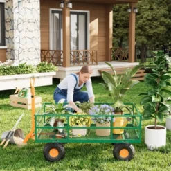 Steel Garden Cart With 10" Wheels, Wagon Cart, Removable Sides, 180° Handle For Lawn, Farm, Outdoor 11 Steel Garden Cart With 10" Wheels, Wagon Cart, Removable Sides, 180° Handle For Lawn, Farm, Outdoor -D'Eco Store GUEST 9ec79ee8 fcce 4f65 8d02 267610979acc