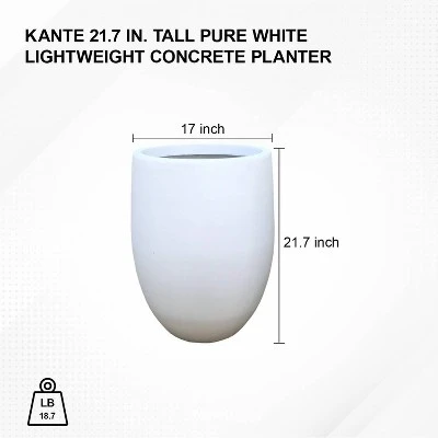 Rosemead Home & Garden, Inc. Concrete Outdoor Planter Pot White 17"x17" 5 Rosemead Home & Garden, Inc. Concrete Outdoor Planter Pot White 17"x17" - Image 5