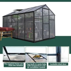 Greenhouse For Outdoors, Walk In Greenhouse With Lockable Door, Ventilation Window And Aluminum Frame For Backyard Balcony Garden Sunroom 15 Greenhouse For Outdoors, Walk In Greenhouse With Lockable Door, Ventilation Window And Aluminum Frame For Backyard Balcony Garden Sunroom -D'Eco Store GUEST 9f893894 5319 47c7 aaff e327a041f749
