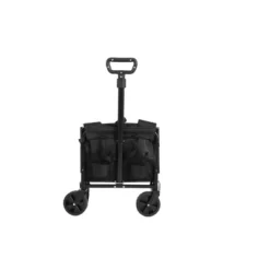 Lightweight Portable Heavy Duty Folding Beach Wagons With Wheels - Outdoor Utility Carts-Black