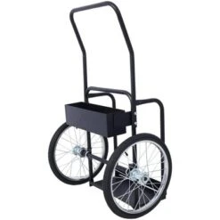 Double Cylinder Cart, Dual Oxygen Tank Cart Dolly With 2 Hinges, 2 20" Phneumaticr Wheels, Removable 220 Lbs Load Capacity Cart, Space Saving