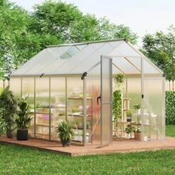 Acekool 6x10FT Aluminum Greenhouse - Polycarbonate Panels, Roof Vent & Sliding Door For Outdoor Gardening 21 Acekool 6x10FT Aluminum Greenhouse - Polycarbonate Panels, Roof Vent & Sliding Door For Outdoor Gardening -D'Eco Store GUEST a63d9271 f52f 4b0c 8b43 132e74263e20