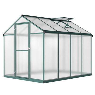 Heavy-Duty Greenhouse Aluminum Walk-In Greenhouse With Adjustable Ventilation And Lockable Door For Vegetables Herbs And Outdoor Plants Green 10 Heavy-Duty Greenhouse Aluminum Walk-In Greenhouse With Adjustable Ventilation And Lockable Door For Vegetables Herbs And Outdoor Plants Green - Image 10