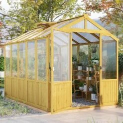 AMERLIFE Wooden Greenhouse, Pre-Assembled Solid Cedar Frame, Walk-in Design 19 AMERLIFE Wooden Greenhouse, Pre-Assembled Solid Cedar Frame, Walk-in Design -D'Eco Store GUEST aa355108 890d 477a 9238 117915a4aec7