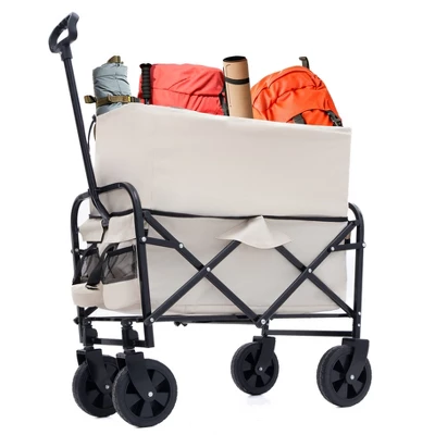 Minimeetall Extention Collapsible Foldable Wagon Cart Beach Wagon Heavy Duty Utility Cart Utility Wagon Grocery Cartcream 7 Minimeetall Extention Collapsible Foldable Wagon Cart Beach Wagon Heavy Duty Utility Cart Utility Wagon Grocery Cartcream - Image 7