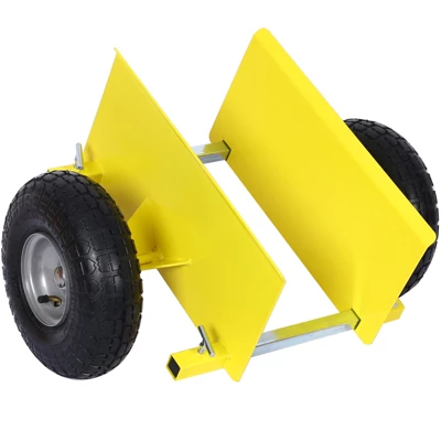 Flat Trolley,metal Flat Trolley With Pneumatic Wheels,600lb Capacity,yellow,for Heavy Equipment And Material Handling Of Drywall Panels 1 Flat Trolley,metal Flat Trolley With Pneumatic Wheels,600lb Capacity,yellow,for Heavy Equipment And Material Handling Of Drywall Panels