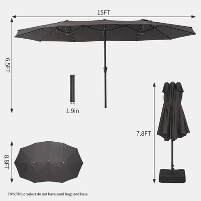 COZONY 15ft Double-Side Patio Umbrella - Extra Large Outdoor Market Umbrella With Crank & Ventilation 2 COZONY 15ft Double-Side Patio Umbrella - Extra Large Outdoor Market Umbrella With Crank & Ventilation - Image 2