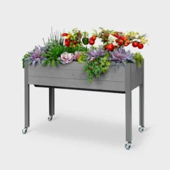 47" Wide Rectangular Planter Self-Watering Wooden Gray - CedarCraft 5 47" Wide Rectangular Planter Self-Watering Wooden Gray - CedarCraft -D'Eco Store GUEST ad91fc29 7d96 4b1f b865 23a7f99670ae