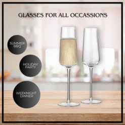 Artland Soho Optic 8.5 Oz Champagne Flute, Set Of 4, Modern Stemmed Glasses, Ideal For Weddings, Parties, Dishwasher Safe -D'Eco Store GUEST af37e8ff f2f5 4dda 8a14 f0aee214750f