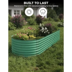 2 Pack Steel Raised Garden Bed 10x4x1.5ft,Metal Deep Root Planter Box For Vegetables Flowers Herbs,Large Oval Garden Planting Bed,Easy To Assembly -D'Eco Store GUEST af8edc03 1465 4ba5 8380 61b638c74d06