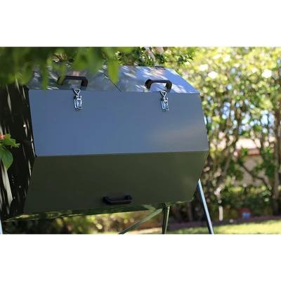 Jora Composters JK270A 70 Gallon Dual Chamber Galvanized Steel Backyard Composter Tumbler Bin For High Temperature Outdoor Composting, Green 3 Jora Composters JK270A 70 Gallon Dual Chamber Galvanized Steel Backyard Composter Tumbler Bin For High Temperature Outdoor Composting, Green - Image 3