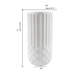 LuxenHome White 19" Tall Round MgO Planter 7 LuxenHome White 19" Tall Round MgO Planter -D'Eco Store GUEST b4086c98 c16b 44db 9234 cdaf5841240e