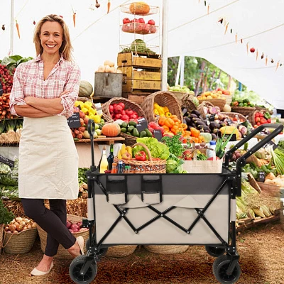 Multi-Functional Push-Pull Folding Wagon Cart With Rotating Handle & 360 All-Terrain Wheels ¨C Heavy-Duty, Adjustable Design, Large Capacity 3 Multi-Functional Push-Pull Folding Wagon Cart With Rotating Handle & 360 All-Terrain Wheels ¨C Heavy-Duty, Adjustable Design, Large Capacity - Image 3