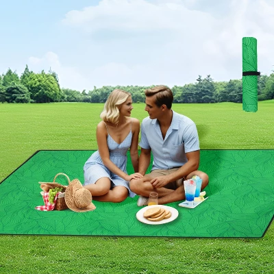 Heavy-Duty 480lbs Folding Wagon Cart With Bonus Picnic Mat - All-Terrain Beach Wheels, Drink Holders, Brakes & Side Pocket Green Line 4 Heavy-Duty 480lbs Folding Wagon Cart With Bonus Picnic Mat - All-Terrain Beach Wheels, Drink Holders, Brakes & Side Pocket Green Line - Image 4