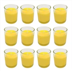 LumaBase Citronella Votive Candles In Clear Glass Holders - Set Of 12 -D'Eco Store GUEST b5f1c167 63d1 4767 bc2c d13516722f0c