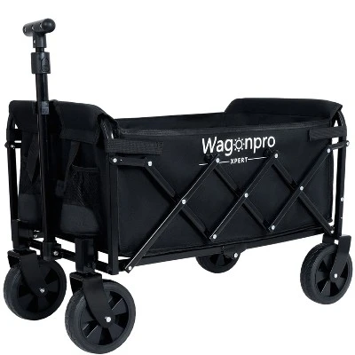 Expandable Dual-Layer Utility Wagon With 100% Extra Space - Grocery CartBlack 7 Expandable Dual-Layer Utility Wagon With 100% Extra Space - Grocery CartBlack - Image 7