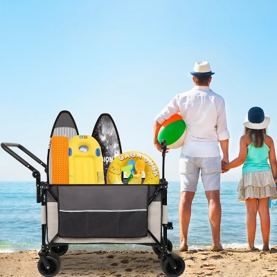 Multi-Functional Push-Pull Folding Wagon Cart With Rotating Handle & 360 All-Terrain Wheels ¨C Heavy-Duty, Adjustable Design, Large Capacity 4 Multi-Functional Push-Pull Folding Wagon Cart With Rotating Handle & 360 All-Terrain Wheels ¨C Heavy-Duty, Adjustable Design, Large Capacity - Image 4