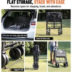 Collapsible Folding Wagon, Heavy Duty 220Lbs Capacity, Foldable Utility Cart For Outdoor Camping, Grocery, Sports, Beach - All Terrain 14 Collapsible Folding Wagon, Heavy Duty 220Lbs Capacity, Foldable Utility Cart For Outdoor Camping, Grocery, Sports, Beach - All Terrain -D'Eco Store GUEST b814caf7 7100 4815 8488 6142153f8197