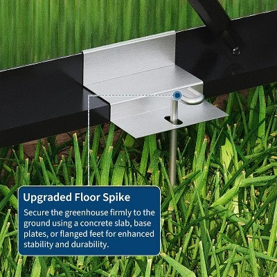 GustoWave Easy To Assemble Walk-In Aluminum Greenhouse In Black. (Upgraded Handle Version) 7 GustoWave Easy To Assemble Walk-In Aluminum Greenhouse In Black. (Upgraded Handle Version) - Image 7