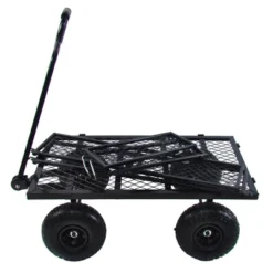 FURNIinspire Wheelbarrows And Lawn Carts Outdoor Steel Frame Wagon Cart Garden Cart, Ideal For Firewood And Yard Debris, Black, 40“*19"*40" -D'Eco Store GUEST b954f288 798a 4aaf b57f 386bd94374cd