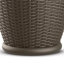 Suncast Willow 18-Inch Diameter Durable And Lightweight Decorative Wicker Patio Planter Pot With Drillable Drain Holes, Java (2 Pack) -D'Eco Store GUEST b98a2b93 2f85 4df4 aa88 1cfbe79546d1