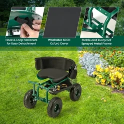 Costway Rolling Garden Cart Outdoor Gardening Workseat With Adjustable Height &Tool Storage 16 Costway Rolling Garden Cart Outdoor Gardening Workseat With Adjustable Height &Tool Storage -D'Eco Store GUEST bb386c36 9922 4da8 881e d20773243803